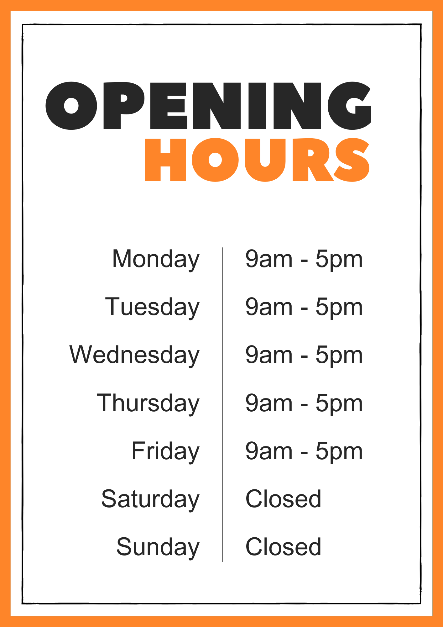 Opening Hours